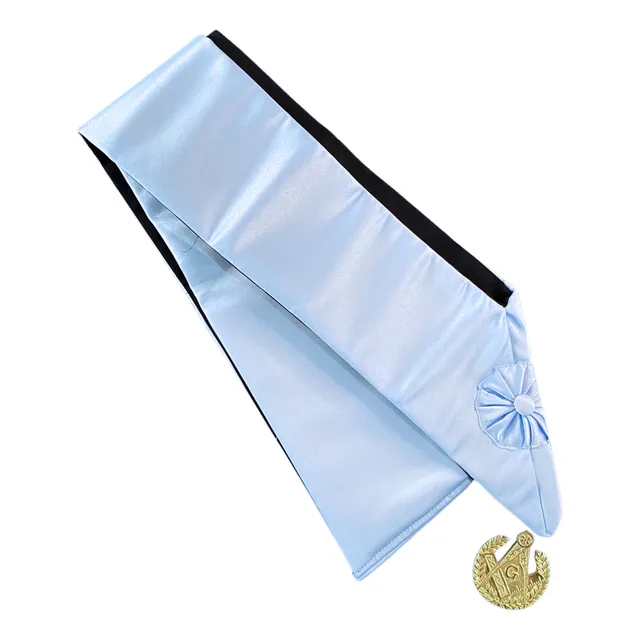 Faixa Mestre Maçom Kit C/ Joia Luxo Reea Maçonaria Luxo