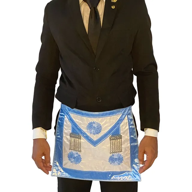 Avental Do Mestre Rito Emulação-maçonaria Azul-marinho Maçonaria