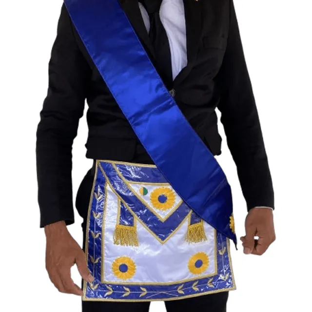 Avental E Faixa Do Mestre Maçom Do Rito Brasileiro-maçonaria Azul Maçonaria