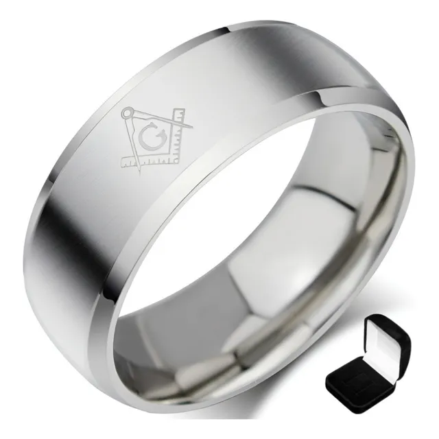 Anel Maçom Maçonaria Maçônico Folheado Ouro Branco 18k