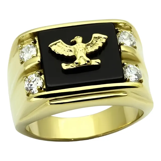 Anel Masculino Exército Águia Folheado A Ouro 18k Maçonaria