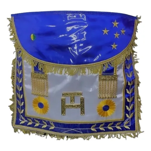 Avental De Mestre Instalado Do Rito Brasileiro Maçonaria Branco E Azul Único