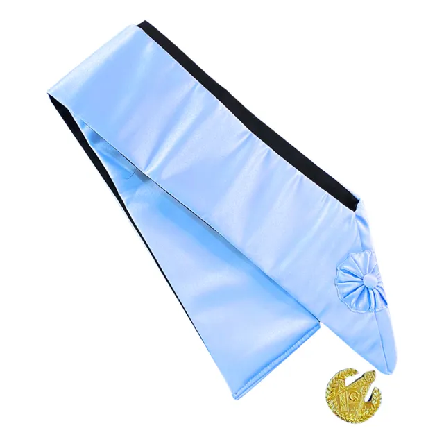 Faixa Mestre Maçom Kit C/ Joia Luxo Reea Maçonaria Luxo