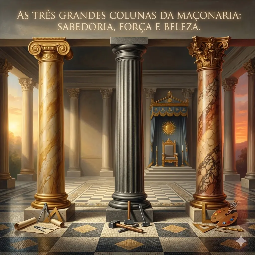 Três Grandes Colunas da Maçonaria — simbolismo na Maçonaria