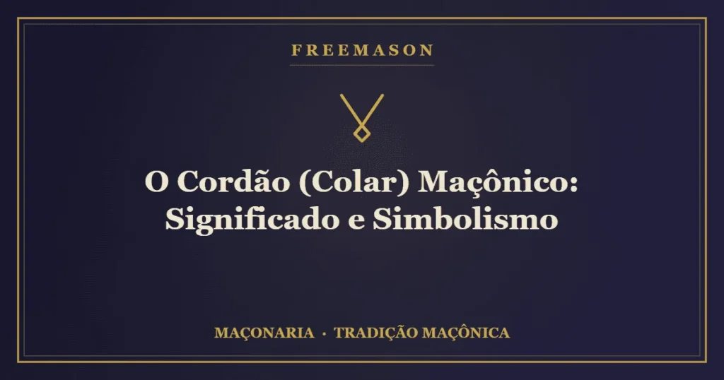 Cordão maçônico com a joia do cargo sobre o peito do oficial