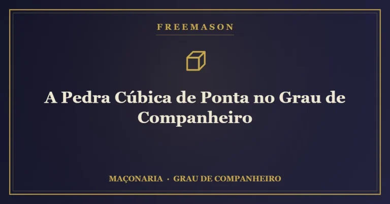 A Pedra Cúbica de Ponta no Grau de Companheiro 5 A Pedra Cúbica de Ponta no Grau de Companheiro