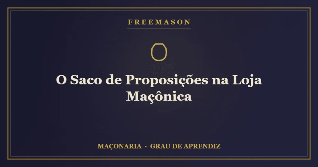 Saco de Proposições circulando entre os obreiros na Loja Maçônica