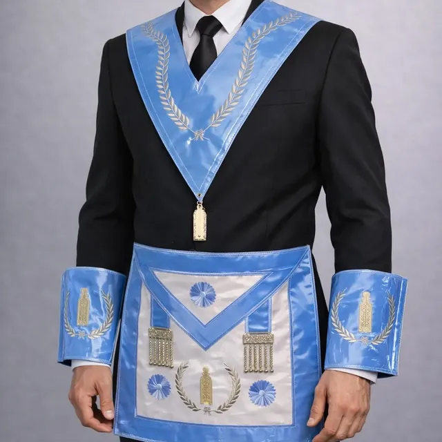 Avental Do 1º E 2º Vigilantes Do Reaa Gl Azul-marinho Maçonaria