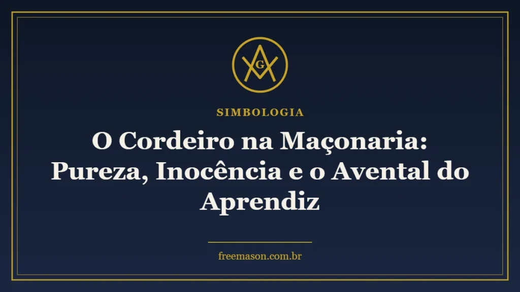 Cordeiro na maçonaria - esquadro e compasso em fundo azul e dourado