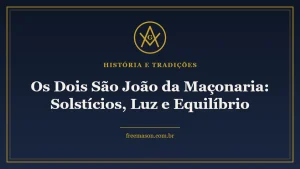 São João na Maçonaria e os solstícios - esquadro e compasso em fundo azul e dourado