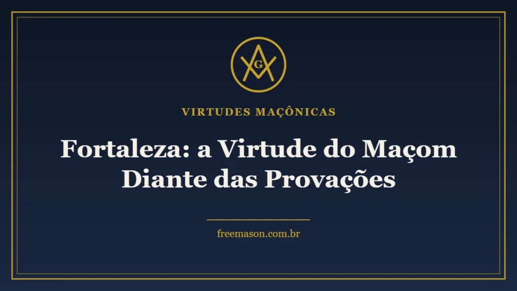 Fortaleza virtude do maçom - esquadro e compasso em fundo azul e dourado