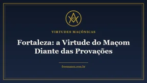 Fortaleza virtude do maçom - esquadro e compasso em fundo azul e dourado