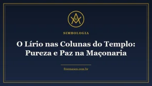 Lírio na maçonaria - esquadro e compasso em fundo azul e dourado