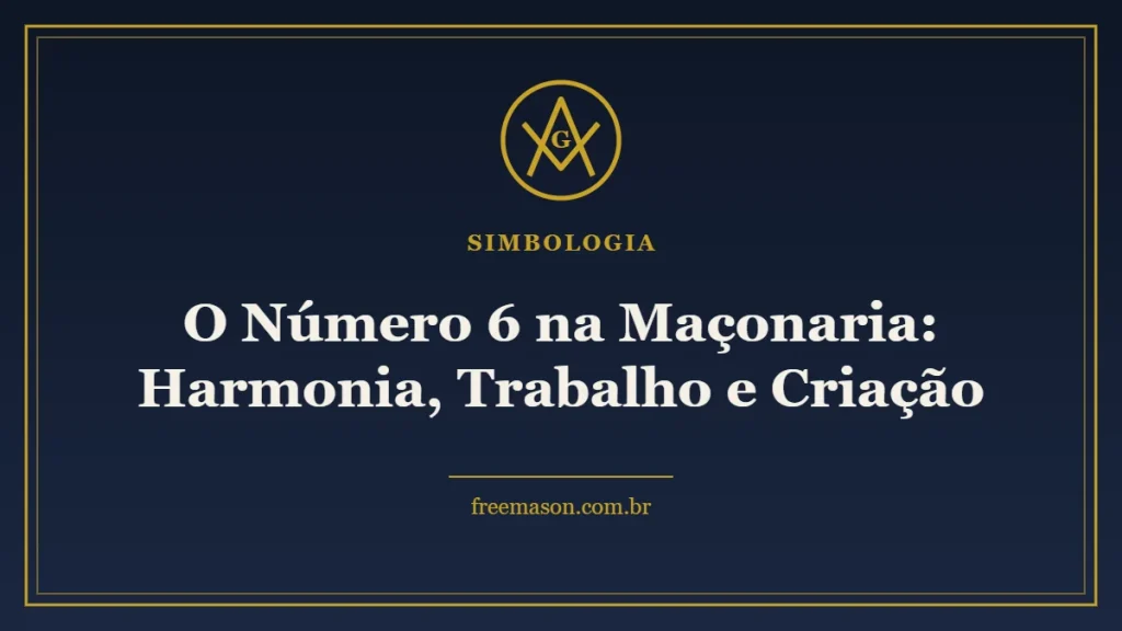 Número 6 na maçonaria - esquadro e compasso em fundo azul e dourado