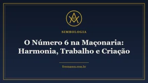 Número 6 na maçonaria - esquadro e compasso em fundo azul e dourado