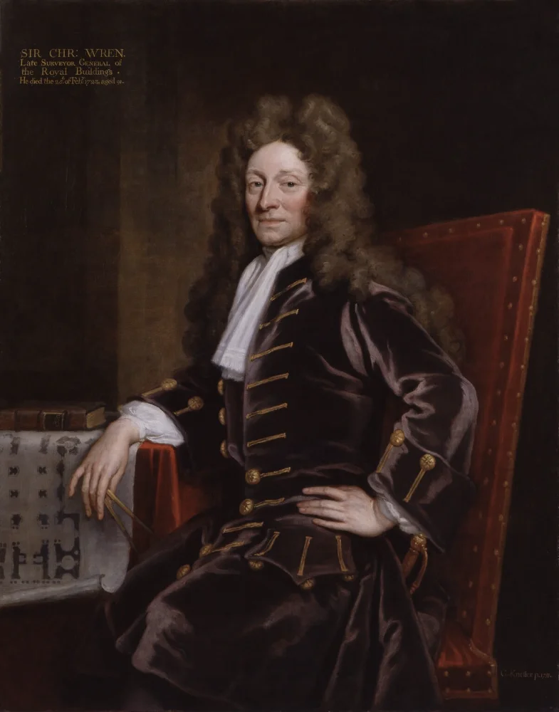 Christopher Wren, retrato por Godfrey Kneller