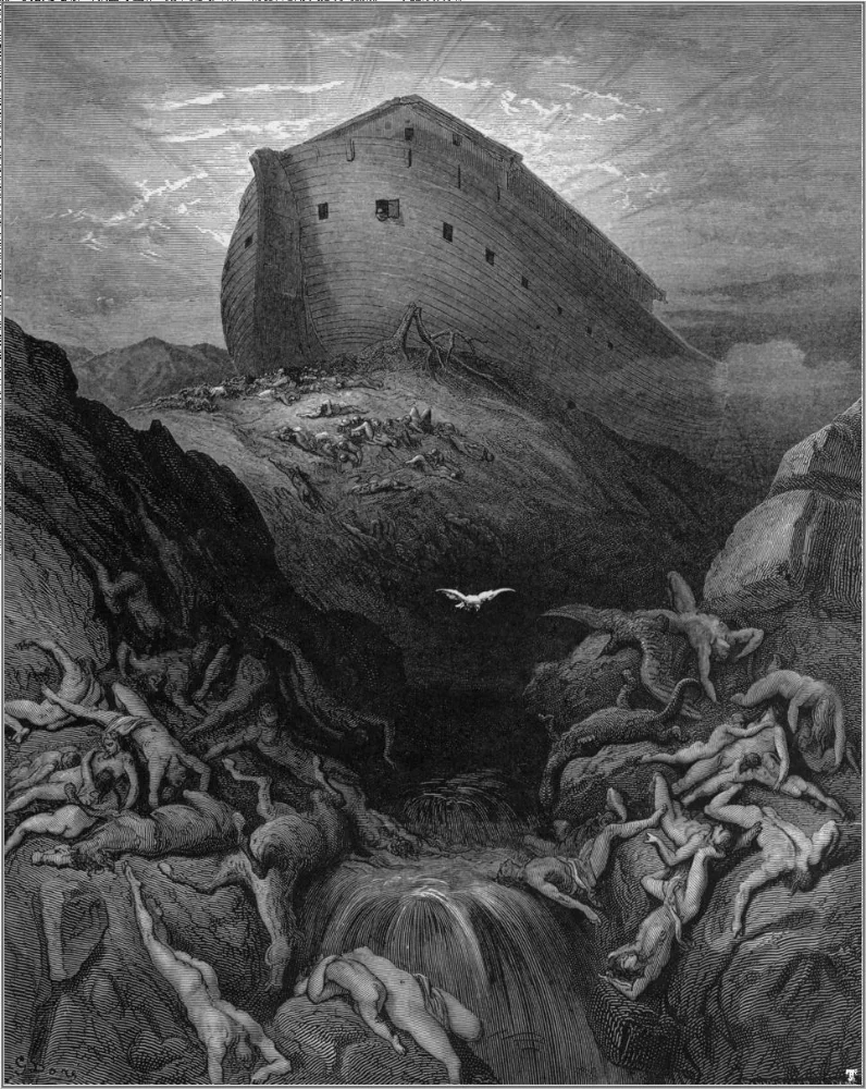 Pomba enviada da Arca de Noé, gravura de Gustave Doré